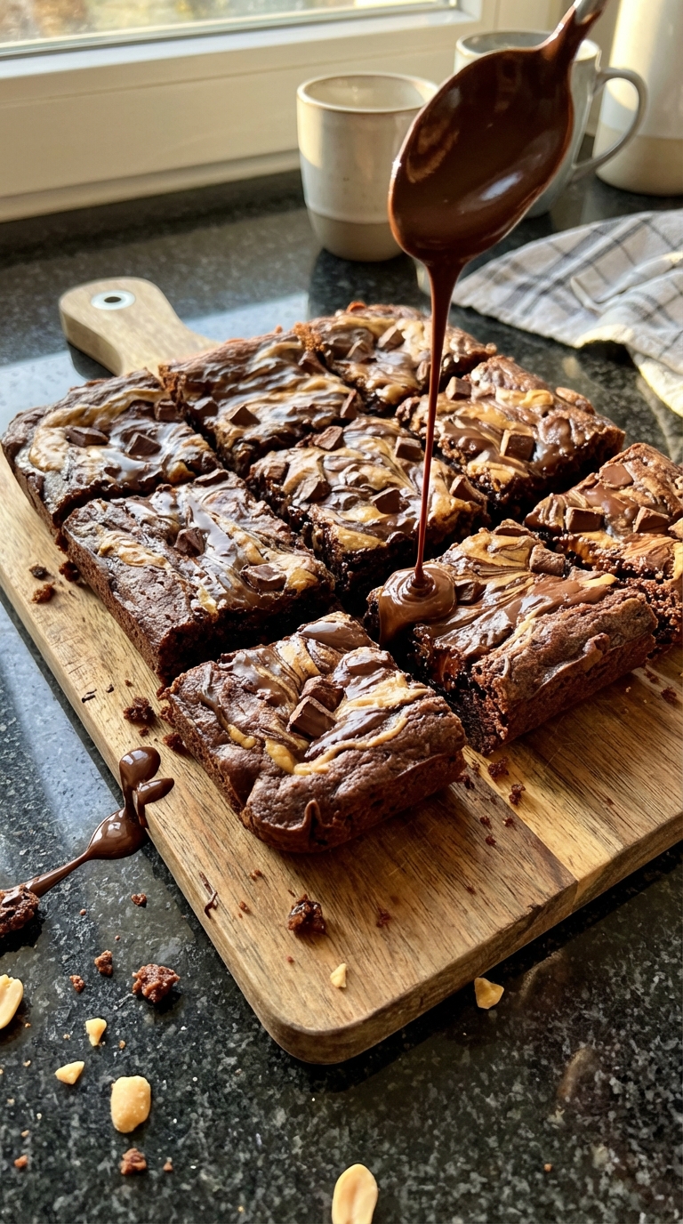 Epische Schoko Erdnussbutter Brownies​