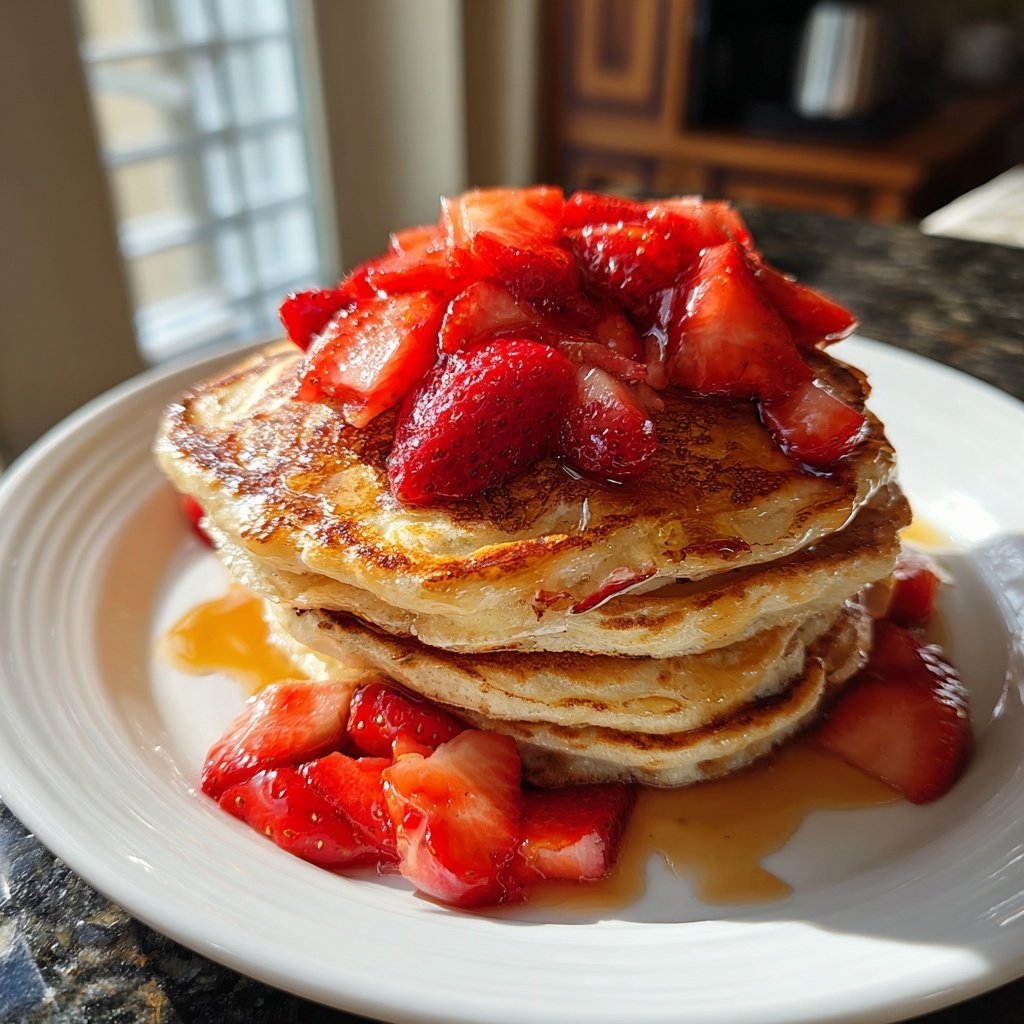 Vollkorn-Erbeeren-Pfannkuchen