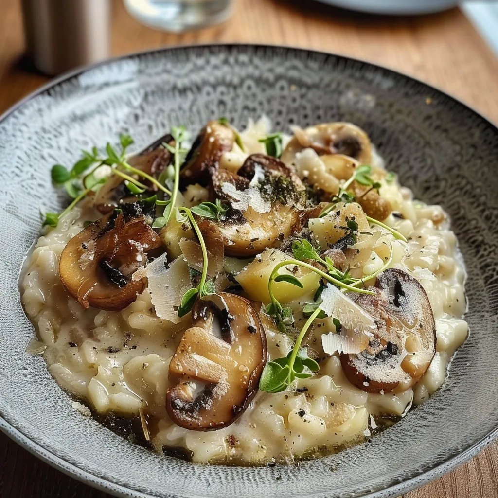 Cremiges Rosenkohl-Pilz-Risotto