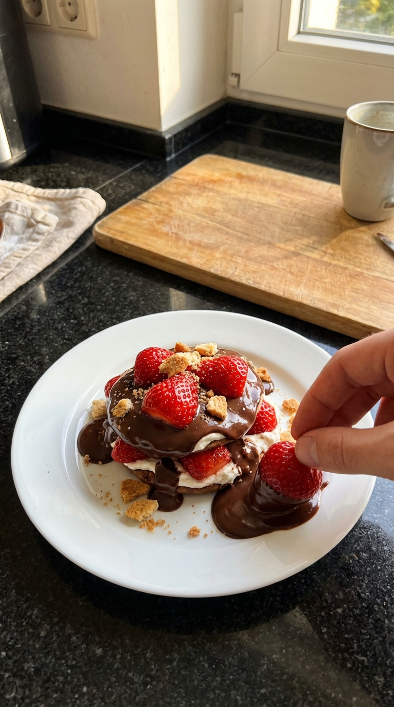 Dunkle Schokolade Erdbeer Verführung​