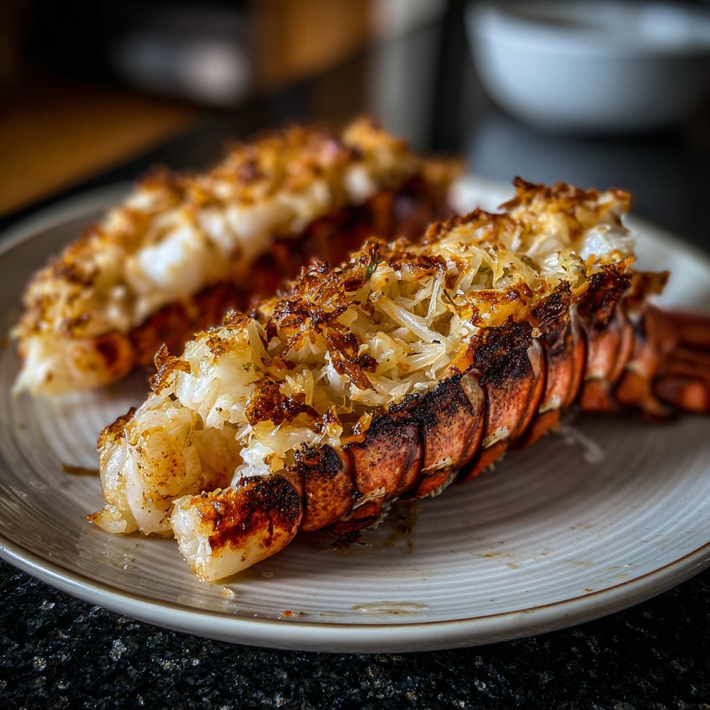 Gegrillte Hummerschwänze Knoblauch Kraut