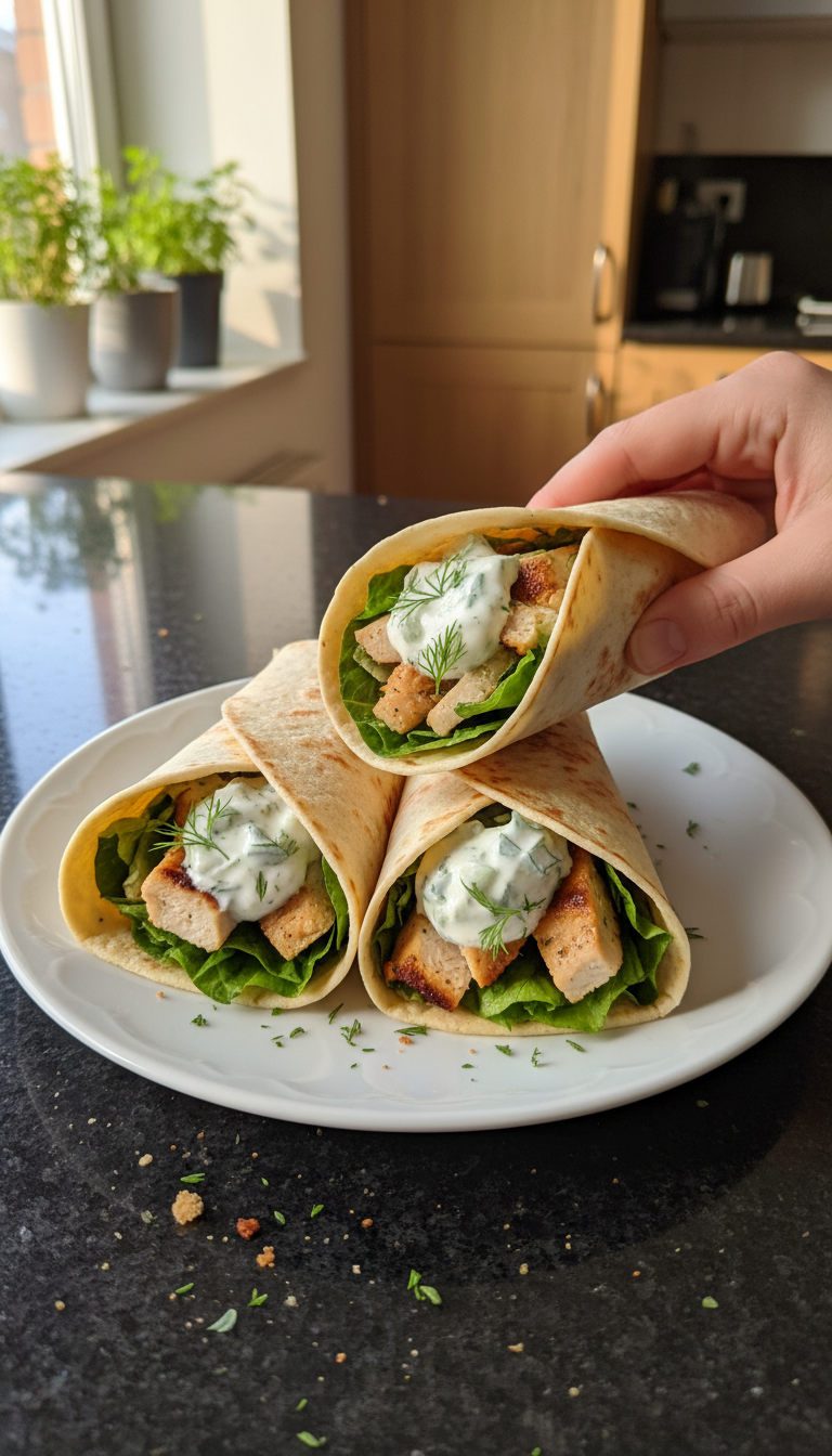 Einfache Griechische Hähnchen Wraps