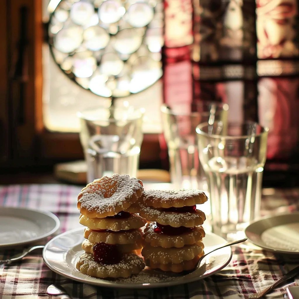 Spitzbuben mit Himbeermarmelade