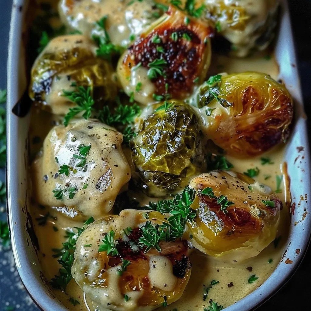 Rosenkohl in Frischkäse Senfsauce