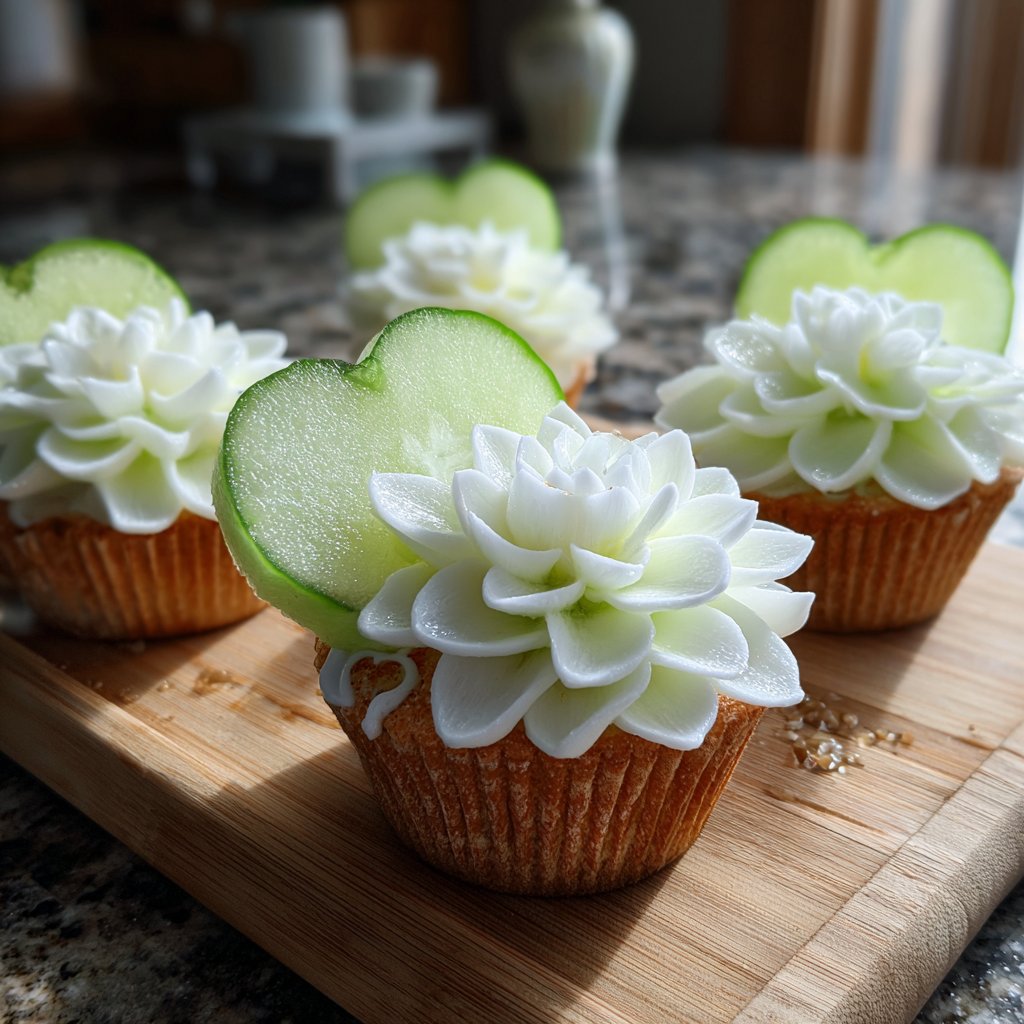 Charming Melon Flower Cupcakes