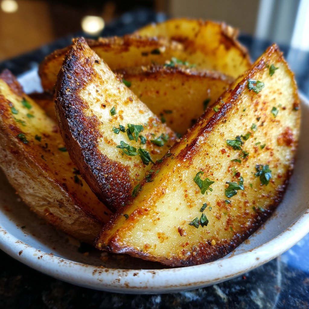Gebackene Kartoffelkeile geräucherter Paprika