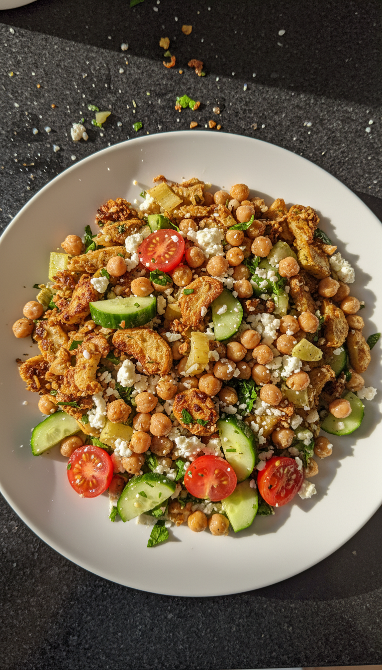 Knuspriger Sellerie Kichererbsen Salat