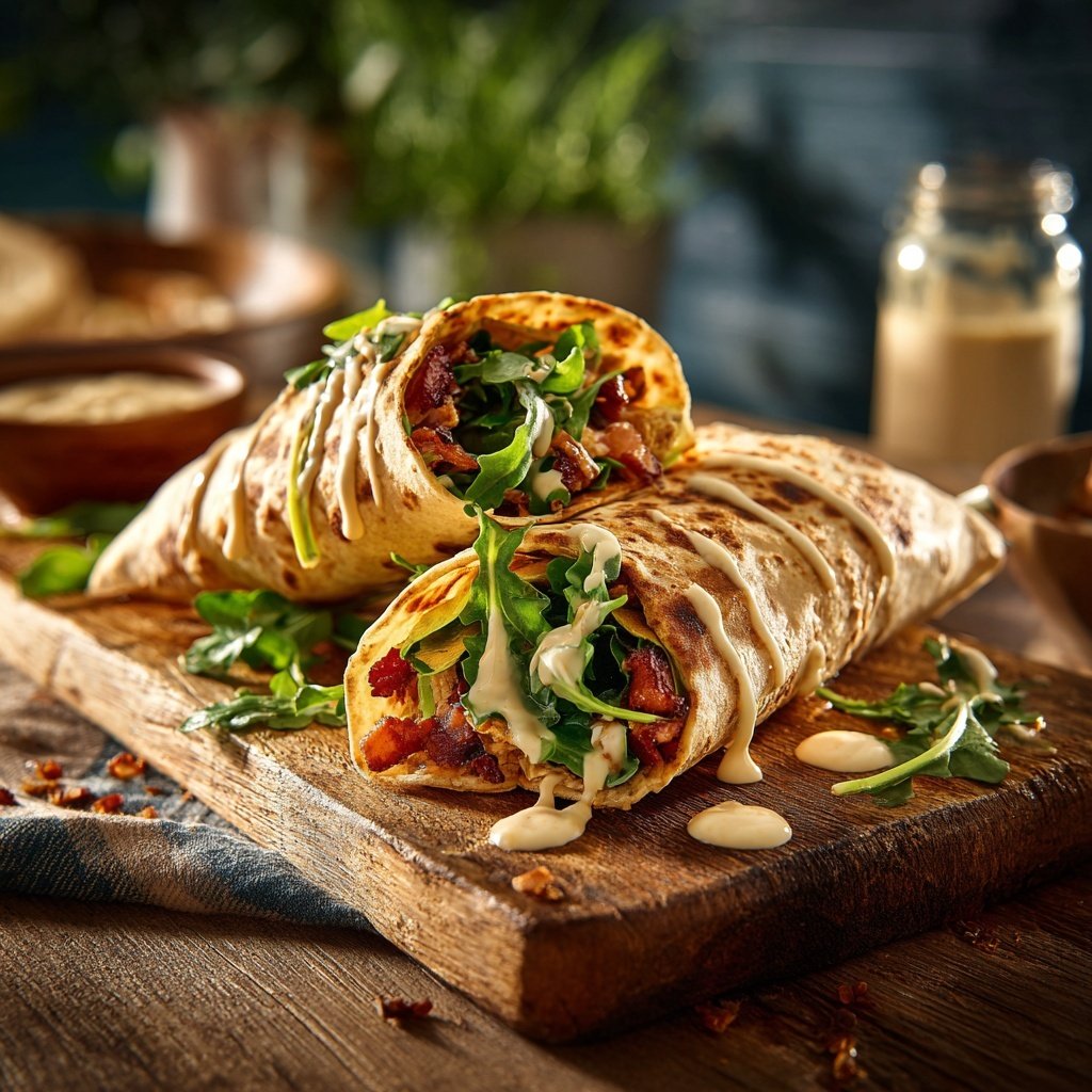 Deftige Wraps mit Vanille-Sauce