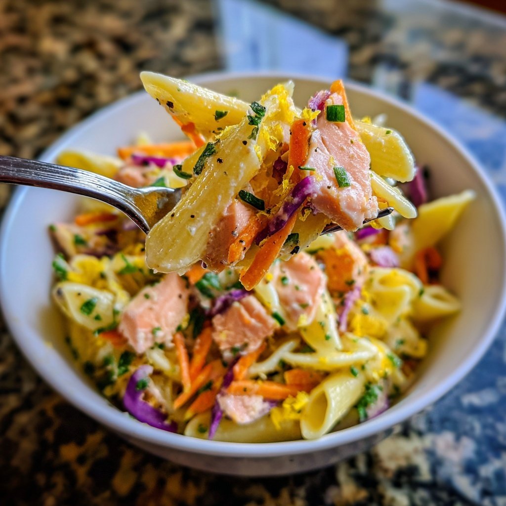 Lemon Zest Salmon Pasta Salad