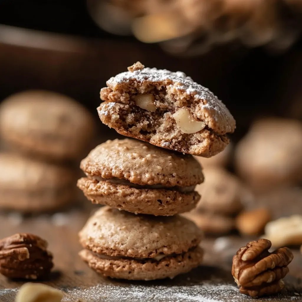 Walnussmakronen saftig