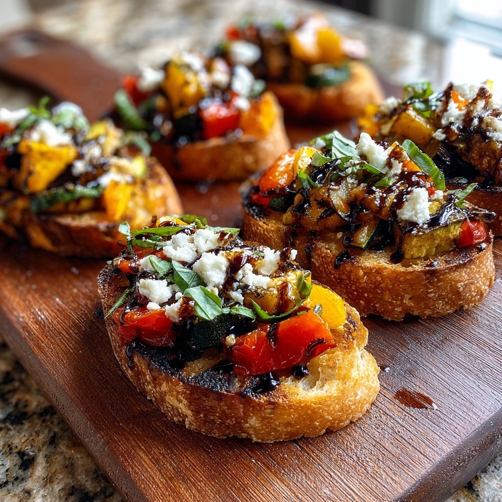 Geroestete Gemüse Bruschetta