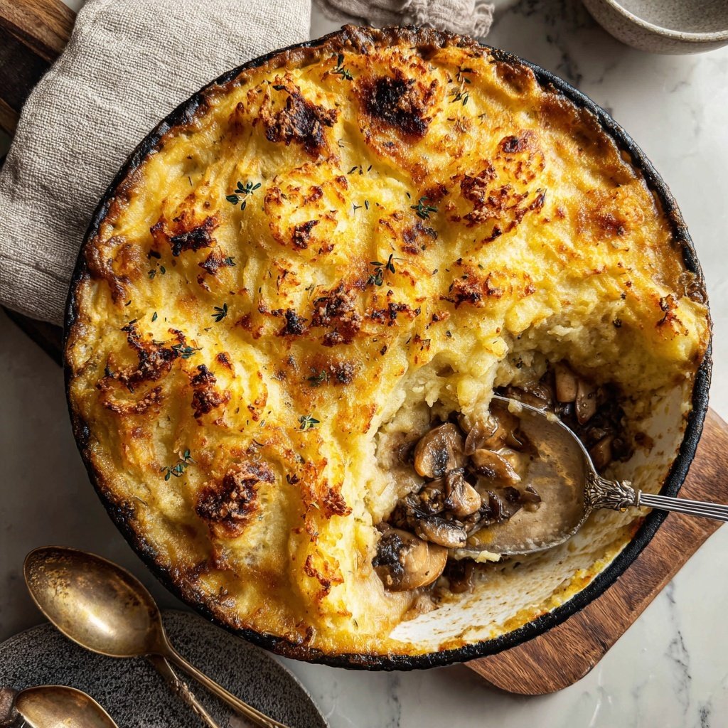 Rustikales Shepherd's Pie mit Pilzen