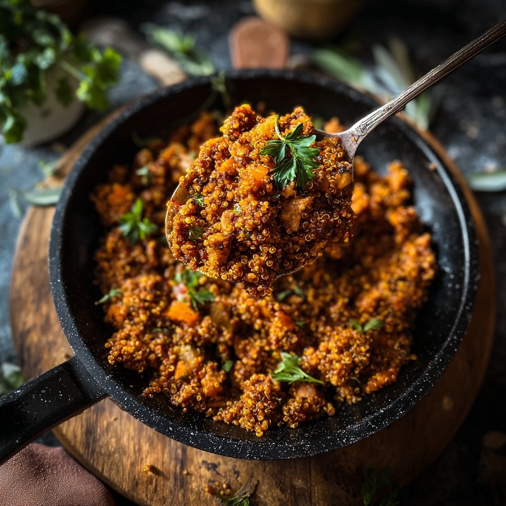 Hackfleisch und Quinoa Pfanne