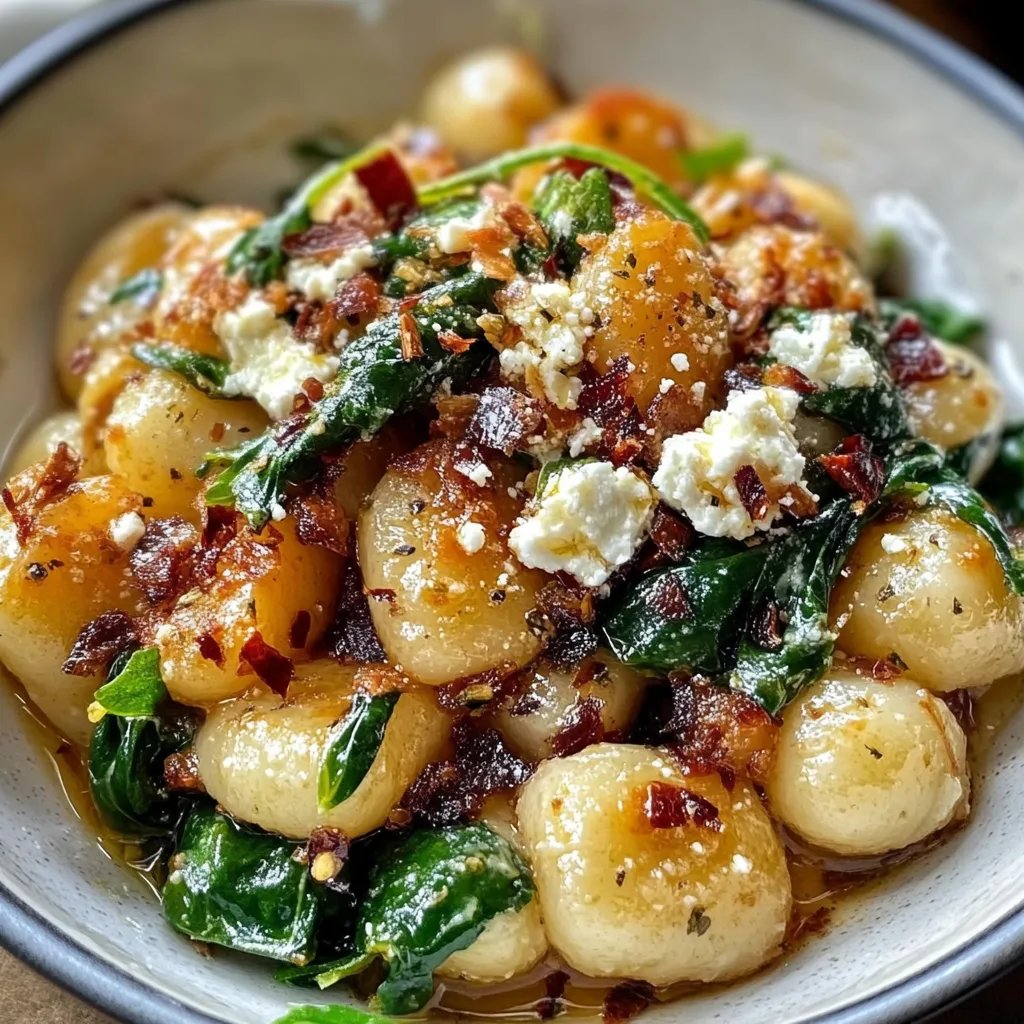 Cremige Gnocchi mit Spinat und Feta