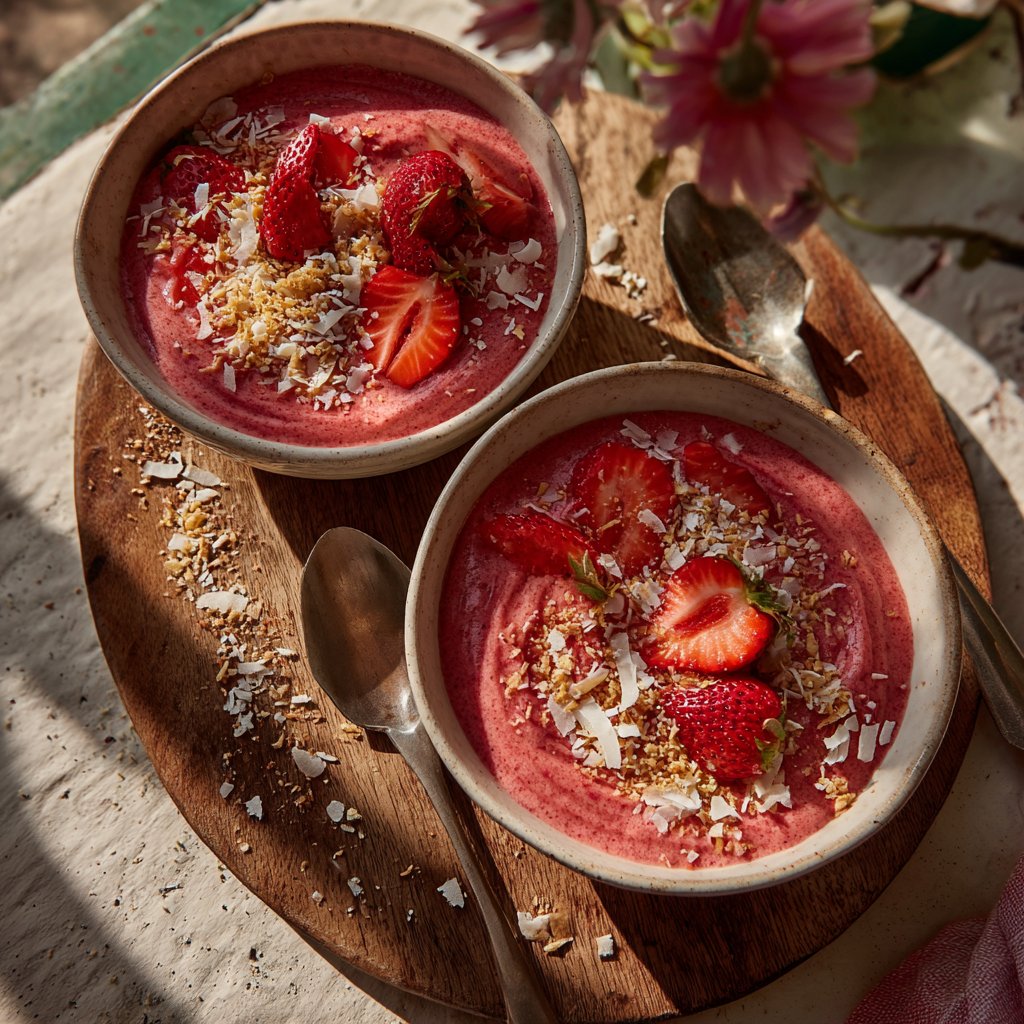 Erdbeer Kokos Smoothie Bowls