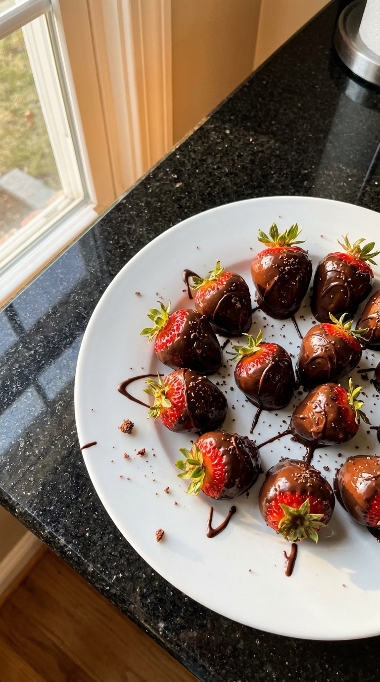 Schokoladenüberzogener Erdbeer Genuss​