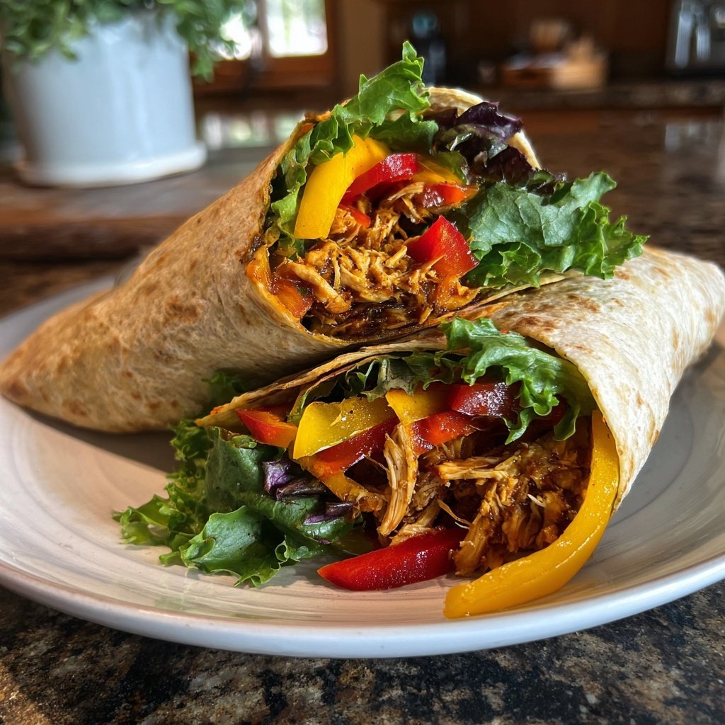 Hähnchen Gemüse Salat Wraps