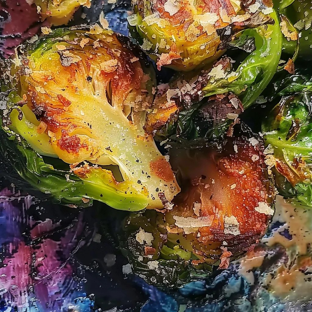 Knusprige Knoblauch Parmesan Rosenkohl