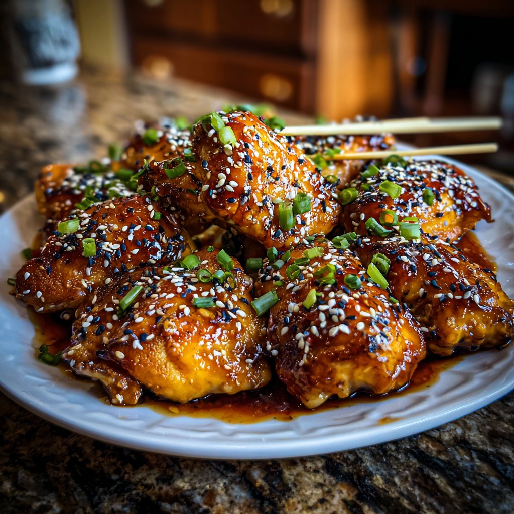 Teriyaki Hähnchen glasiert zartes Sauce