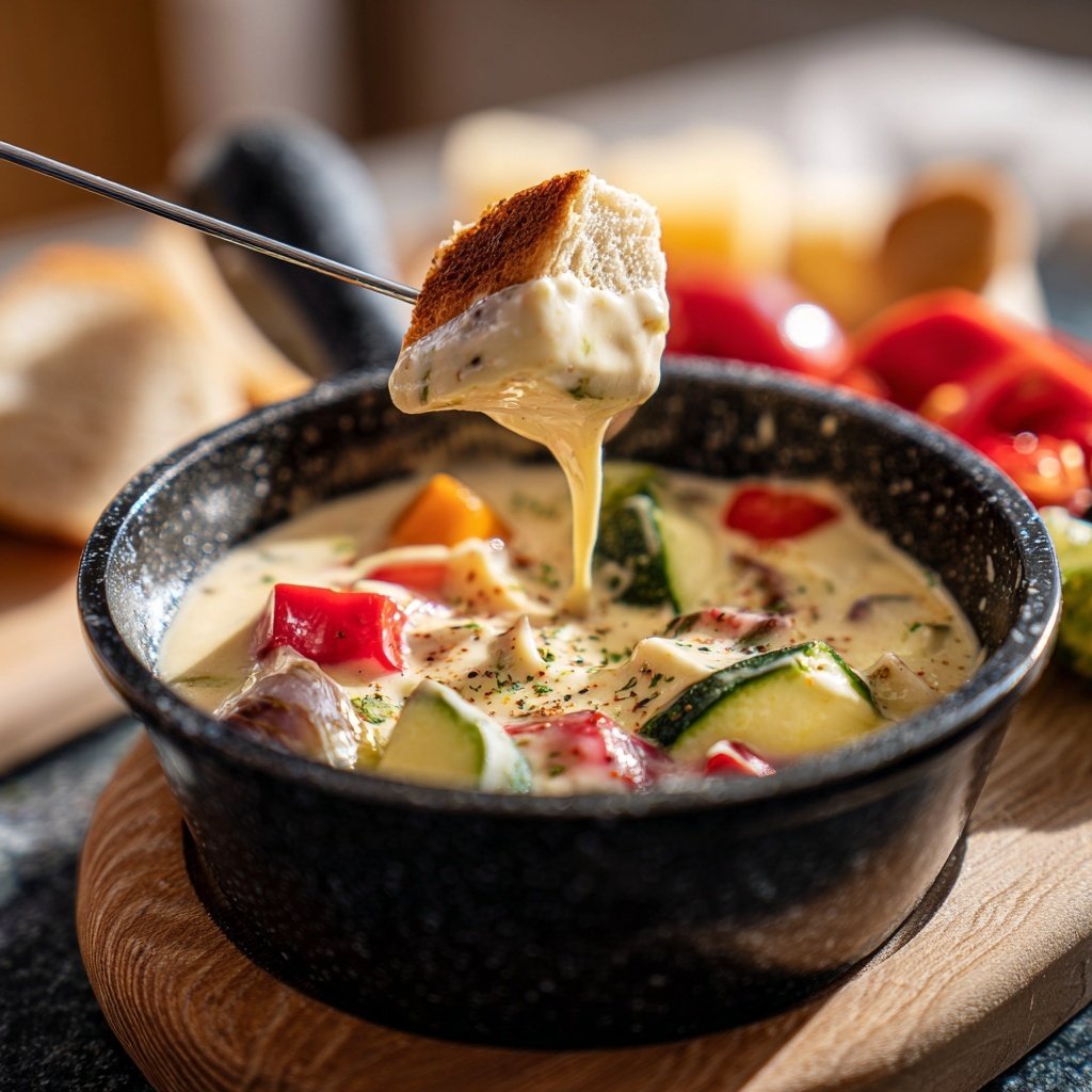 Klassische Gemüse Fondue Tafel