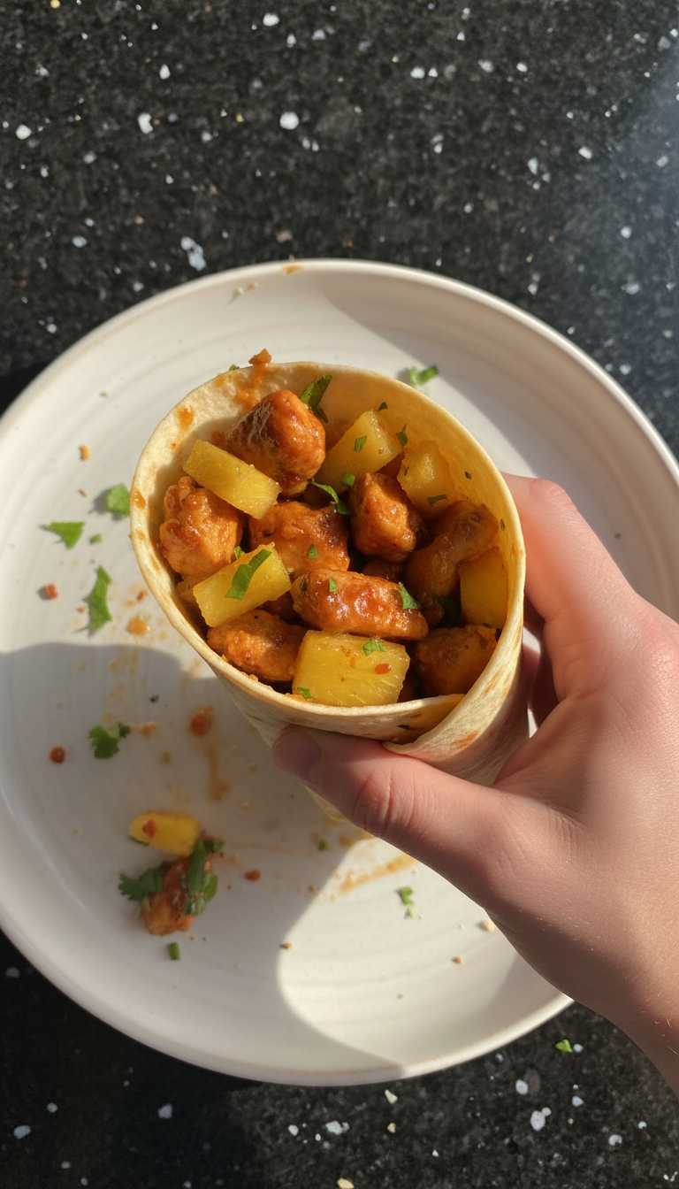 Tropische Ananas Hähnchen Wrap