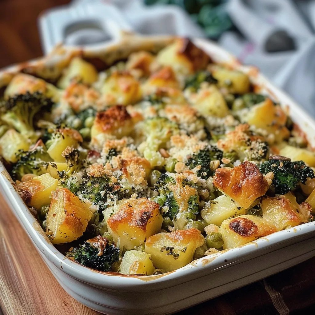 Kartoffel-Brokkoli-Rosenkohl Auflauf