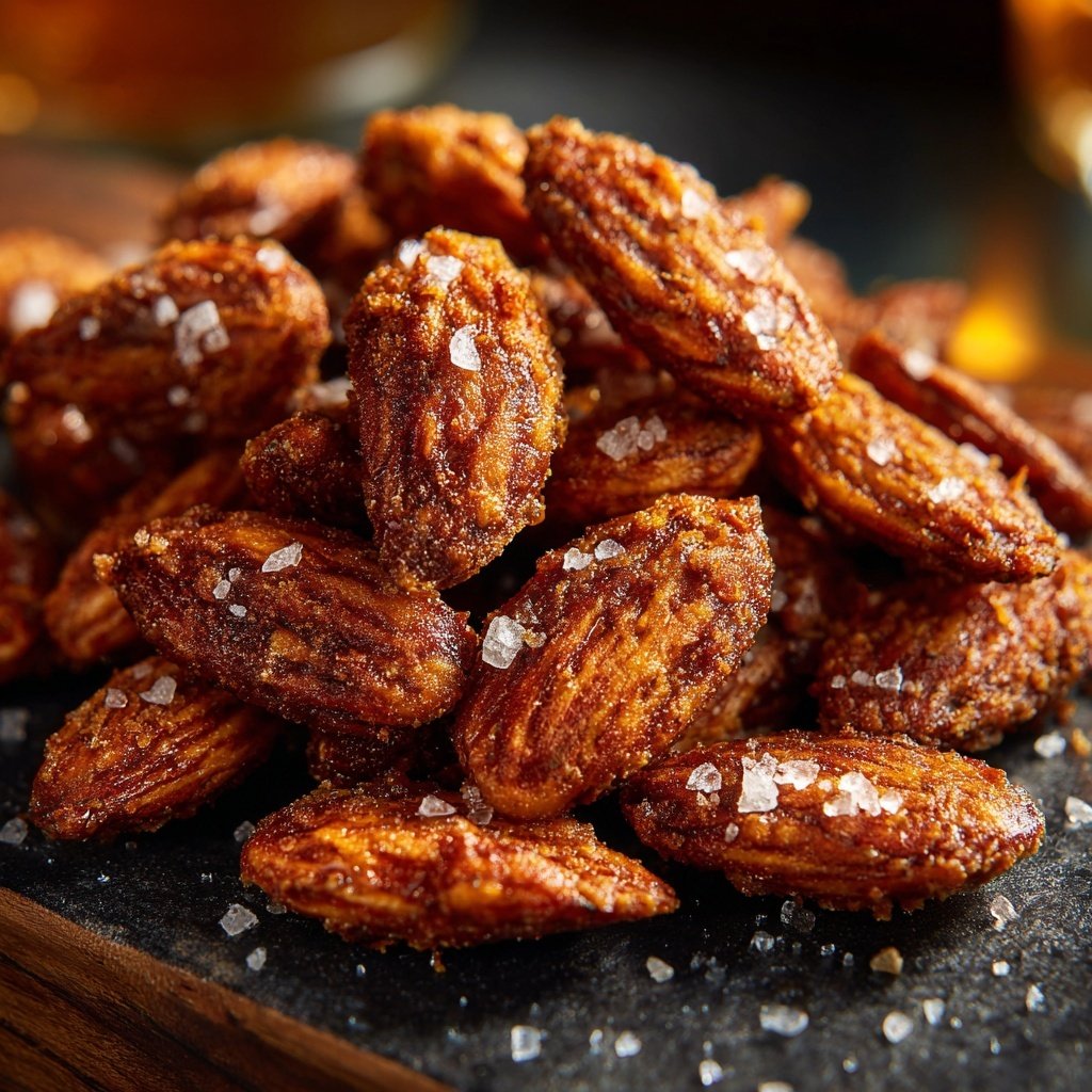 Gebrannte Mandeln mit braunem Zucker und Meersalz